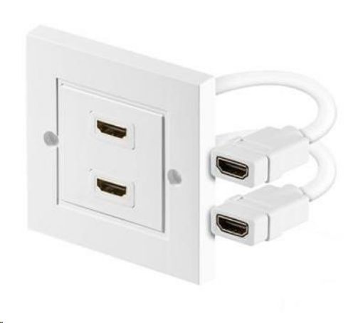 Obrázek PREMIUMCORD Zásuvka HDMI zásuvka v panelu 2x HDMI A - HDMI A Female/Female