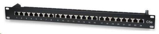 Obrázek Intellinet Patch Panel, 19", Cat5e, 24-Port, FTP, 1U, Black