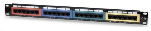 Obrázek Intellinet Patch Panel, 19", Cat5e, 24-Port, UTP, 1U, Colored, Black