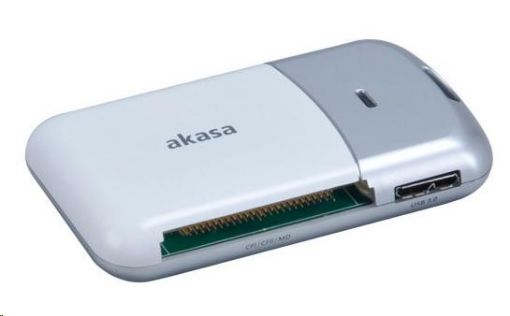 Obrázek AKASA čtečka karet AK-CR-05U3BK externí, 5-slotová, USB 3.0, stříbná