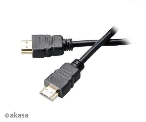 Obrázek AKASA kabel HDMI, podpora Ethernet, 2K a 4K rozlišení, pozlacené konektory, 2m