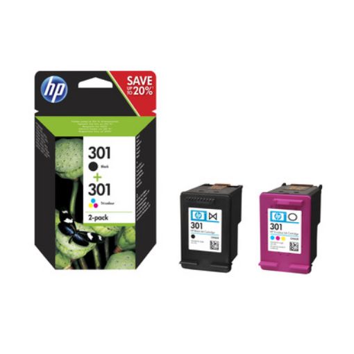 Obrázek HP 301 Ink Cartridge Combo 2-Pack, N9J72AE (190 / 165 pages)