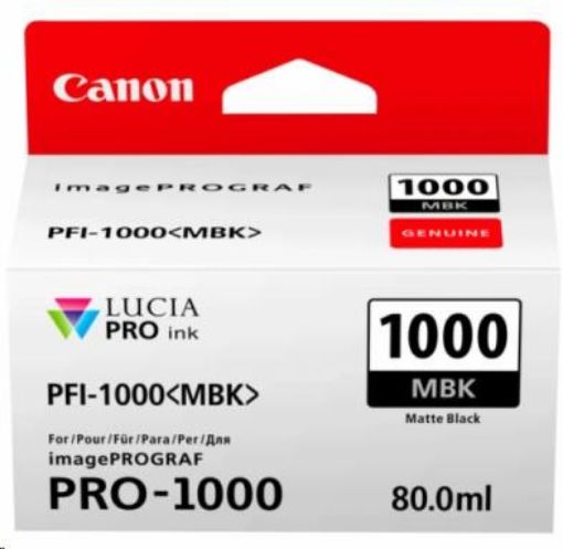 Obrázek Canon CARTRIDGE PFI-1000MBK matná černá pro ImagePROGRAF PRO-1000 (1 600 str.)