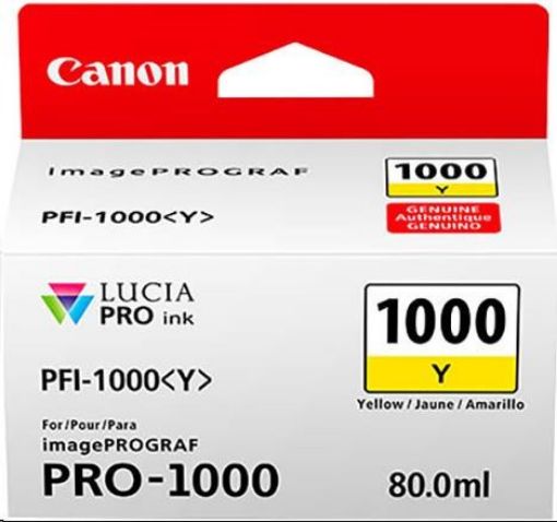 Obrázek Canon CARTRIDGE PFI-1000Y žlutá pro ImagePROGRAF PRO-1000 (329 str.)