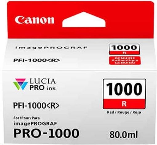 Obrázek Canon CARTRIDGE PFI-1000R červená pro ImagePROGRAF PRO-1000 (935 str.)