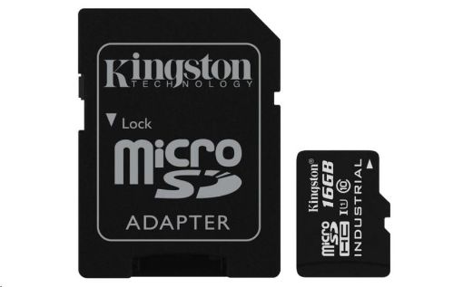 Obrázek Kingston 16GB microSDHC UHS-I Class 10 Industrial Temp Card + SD Adapter