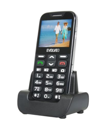 Obrázek EVOLVEO EasyPhone XD, mobilní telefon pro seniory s nabíjecím stojánkem (černá barva)