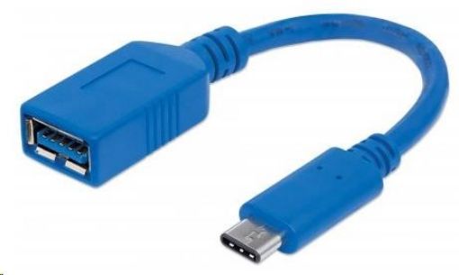 Obrázek MANHATTAN Kabel USB 2.0 A - USB 3.1 C (F/M), modrý