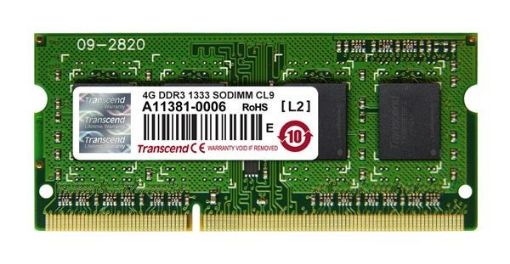 Obrázek TRANSCEND SODIMM DDR3 4GB 1333MHz 1Rx8 CL9