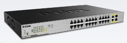 Obrázek D-Link DGS-1026MP 26-Port Gigabit PoE Switch, 24x gigabit PoE RJ45, 2x gigabit RJ45/SFP, PoE budget 370W