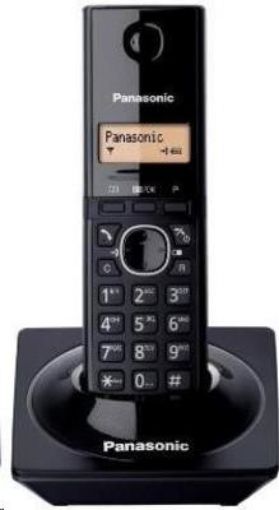 Obrázek PANASONIC KX-TG1711FXB digitální bezdrátový telefon s jednořádkový displejem, seznam na 50 jmen, budík, omezení volání