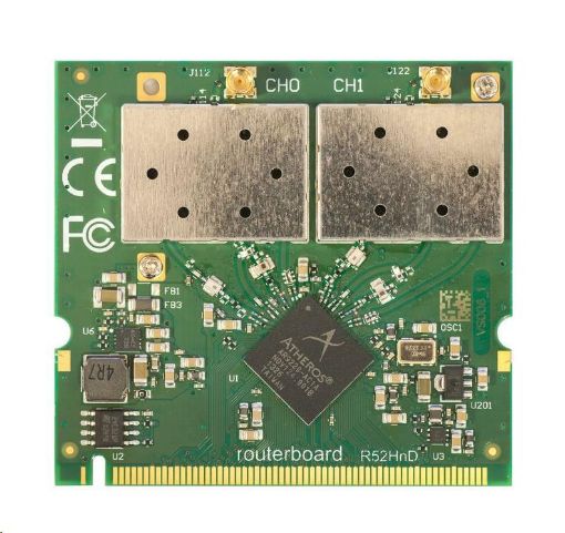 Obrázek MikroTik R52HnD mini-PCI karta, high power 400mW, dual band 2.4/5GHz 802.11a/b/g/n, 2x MMCX