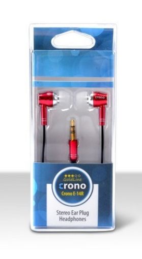 Obrázek CRONO sluchátka špuntová E-14R, červená