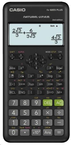 Obrázek CASIO kalkulačka FX 82ES PLUS 2E, černá, školní, desetimístná