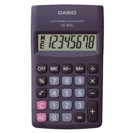 Obrázek CASIO kalkulačka HL 815L BK, černá, kapesní, osmimístná