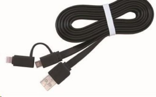 Obrázek GEMBIRD USB 2.0 COMBO, MicroUSB + Lightning, 1m, černý