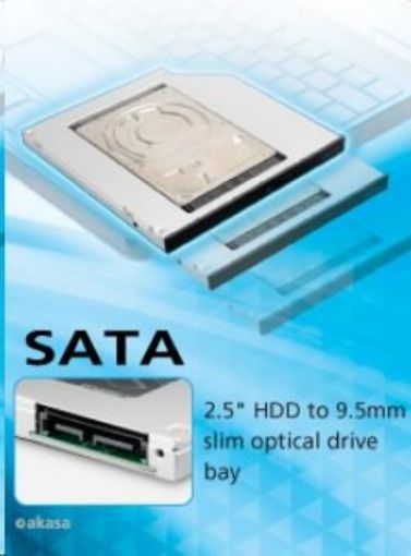 Obrázek AKASA HDD box  N.Stor S9, 2.5" SATA HDD/SSD do pozice pro optickou mechaniku SATA (výška HDD do 9,5mm)