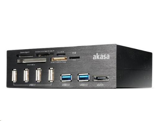Obrázek AKASA čtečka karet AK-HC-05U3BK, do 5.25", USB, interní, eSATA