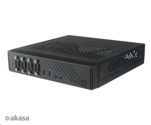 Obrázek AKASA case Cypher SPX, thin mini-ITX (Sub 2L Chassis with 4 COM port openings & 2 x USB 2.0 ports, VESA mountable)