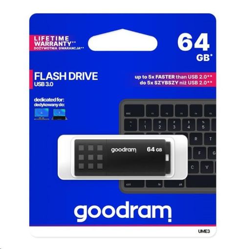 Obrázek GOODRAM Flash Disk 64GB UME3, USB 3.0, černá