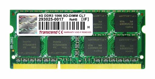 Obrázek TRANSCEND SODIMM DDR3 4GB 1066MHz 2Rx8 CL7 JetRam™ Retail