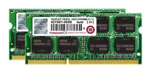 Obrázek TRANSCEND SODIMM DDR3L 16GB (Kit of 2) 2Rx8 CL11