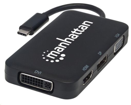 Obrázek MANHATTAN Dokovací stanice USB-C na HDMI/DP/VGA/DVI