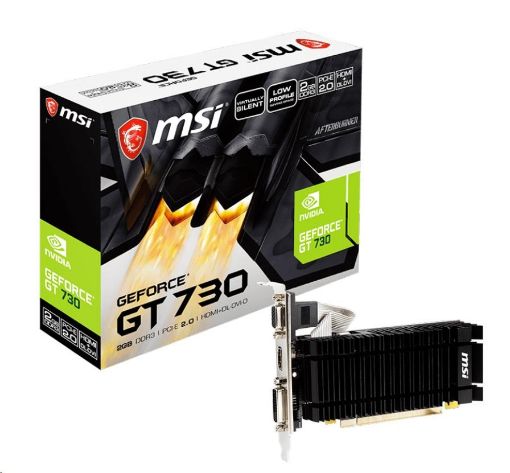 Obrázek MSI VGA NVIDIA GeForce N730K-2GD3H/LPV1, GT 730, 2GB DDR3, 1xHDMI, 1xDVI, 1xVGA, passive