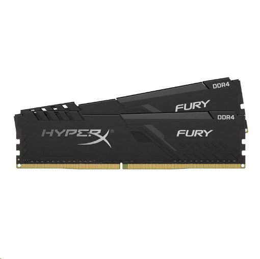 Obrázek DIMM DDR4 8GB 2666MHz CL16 (Kit of 2) KINGSTON HyperX FURY Black 4Gbit
