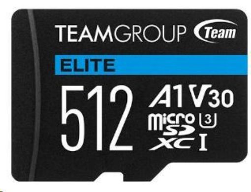 Obrázek TEAM MicroSDXC karta 512GB ELITE A1 V30 UHS-I U3 (100/50 MB/s) + SD adapter