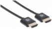 Obrázek MANHATTAN Ultra-thin High Speed HDMI Cable with Ethernet, HEC, ARC, 3D, 4K, HDMI Male to Male, Shielded, Black, 1,8m