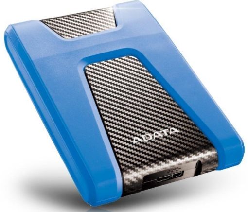 Obrázek ADATA Externí HDD 2TB 2,5" USB 3.1 DashDrive Durable HD650, modrý (gumový, nárazu odolný)
