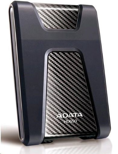 Obrázek ADATA Externí HDD 2TB 2,5" USB 3.1 DashDrive Durable HD650, černý (gumový, nárazu odolný)