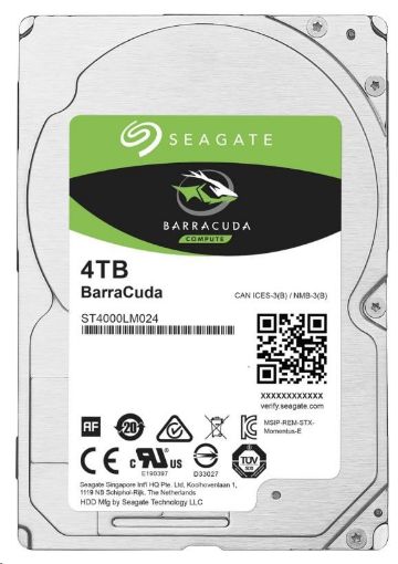 Obrázek SEAGATE HDD 4TB BARRACUDA, 2.5", SATAIII, 5400 RPM, Cache 128MB, 15mm