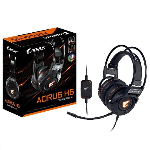 Obrázek GIGABYTE sluchátka s mikrofonem headset AURUS H5, wired, RGB Lighting, USB/3.5mm