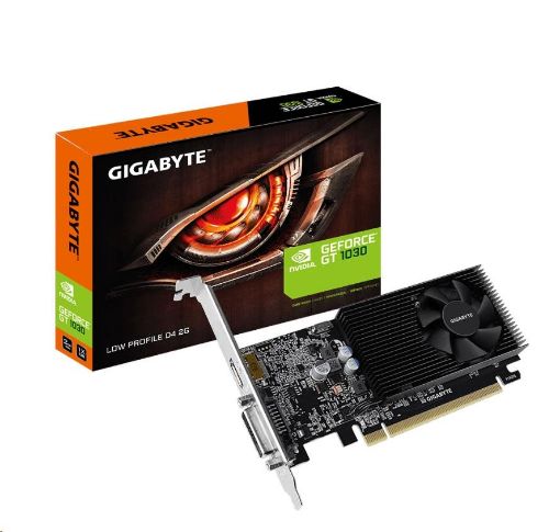 Obrázek GIGABYTE VGA NVIDIA GT 1030 Low Profile D4 2G, 2GB DDR4, 1xHDMI, 1xDVI
