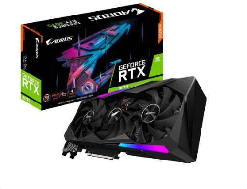 Obrázek GIGABYTE VGA NVIDIA GeForce RTX 3070 AORUS MASTER 8G, RTX 3070, 8GB GDDR6, 3xHDMI, 3xDP