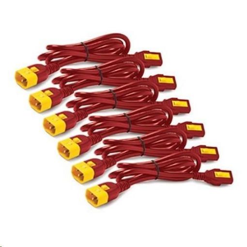 Obrázek APC Power Cord Kit (6 ea), Locking, C13 TO C14, 0.6m, Red