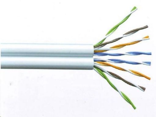 Obrázek UTP TWIN kabel PlanetElite, Cat5E, drát, PVC, Dca, šedý, 305m