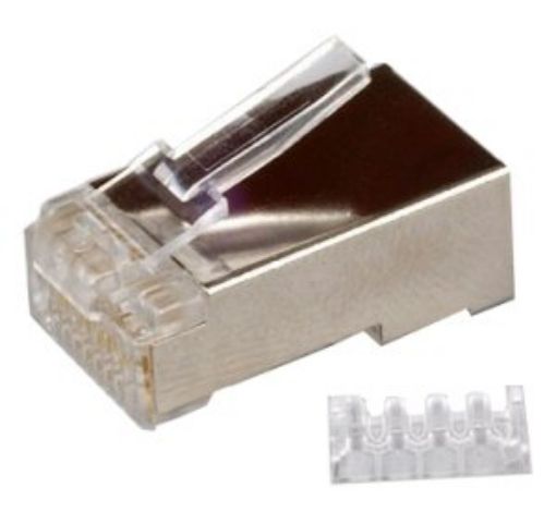 Obrázek Konektor STP RJ45 (8p8c), Cat6, 50µm, skládaný, licna(lanko) - 100 ks