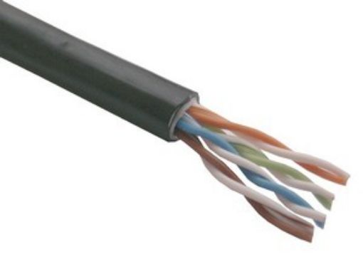 Obrázek UTP kabel PlanetElite, Cat5E, drát, dvojitý venkovní PE+PVC, černý, 1km, cívka