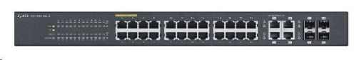 Obrázek Zyxel GS1920-24HPv2 28-port Gigabit WebManaged PoE Switch, 24x gigabit RJ45, 4x gigabit RJ45/SFP, 802.3at, 375W pro PoE