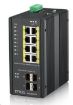 Obrázek Zyxel RGS200-12P 12-port Gigabit WebManaged PoE switch, 8x GbE + 4x SFP, PoE budget 240W, DIN rail/Wall mount, IP30