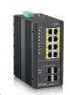 Obrázek Zyxel RGS200-12P 12-port Gigabit WebManaged PoE switch, 8x GbE + 4x SFP, PoE budget 240W, DIN rail/Wall mount, IP30