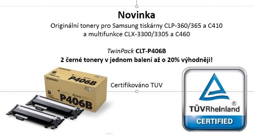 Obrázek Samsung CLT-P406B 2-pk Black Toner Cr (1,500 / 1,500 pages)