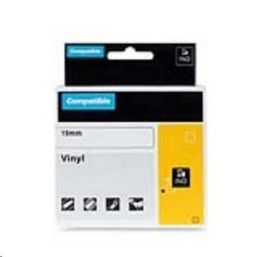 Obrázek PRINTLINE kompatibilní páska s DYMO 18436, 19mm x 5,5m, černý tisk / oranžový podklad, RHINO, vinylová