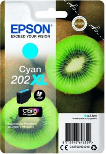 Obrázek EPSON ink bar Singlepack Kiwi Cyan 202XL Claria Premium Ink 8,5 ml, BAR 650 stran