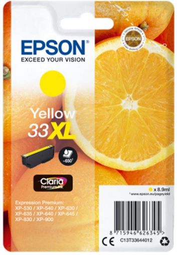 Obrázek Epson Singlepack pomeranč Yellow 33XL Claria Premium Ink