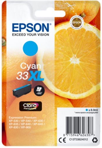 Obrázek Epson Singlepack pomeranč Cyan 33XL Claria Premium Ink