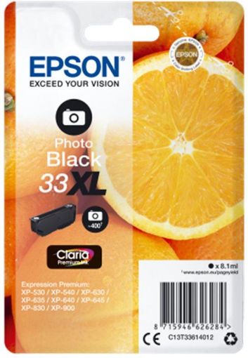 Obrázek Epson Singlepack Photo Black 33XL Claria Prem. Ink